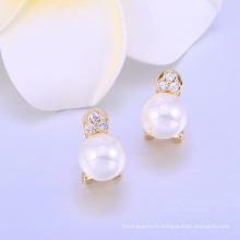 2018 nouveau design de fournisseur chinois boucles d&#39;oreilles en or bijoux perle